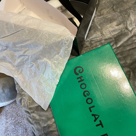 Black Velour Wedge Sandals 8.5 - Picture 5 of 11